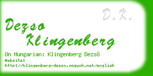 dezso klingenberg business card